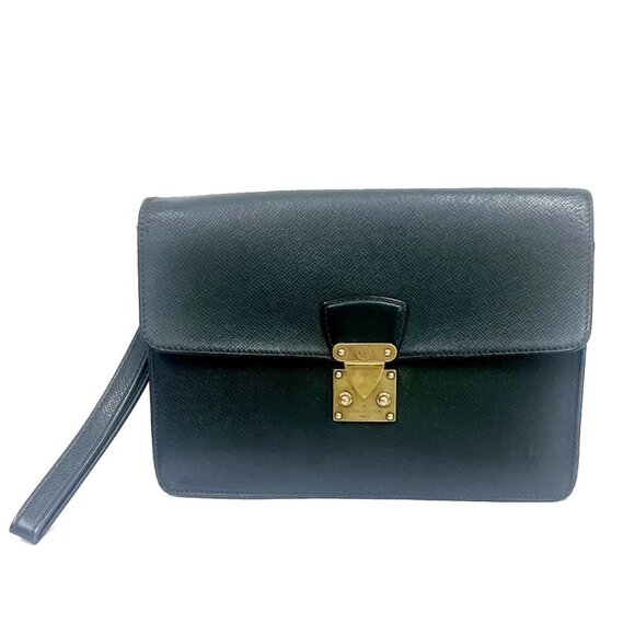 LOUIS VUITTON Pochette Kourad Clutch Hand Bag Taiga Leather GN M30194 09KA733 - Picture 1 of 16